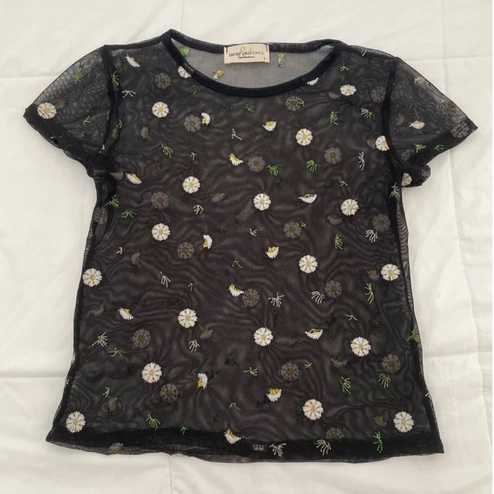Smoke & Mirrors Embroidered Mesh Top